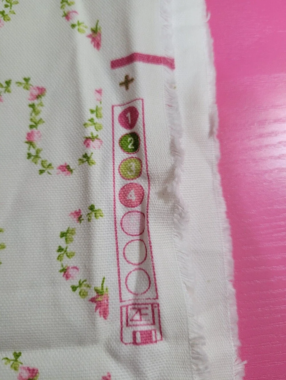 John Wolf Decorative Fabrics Pink Floral Vine Cream Sewing Fabric (1502)